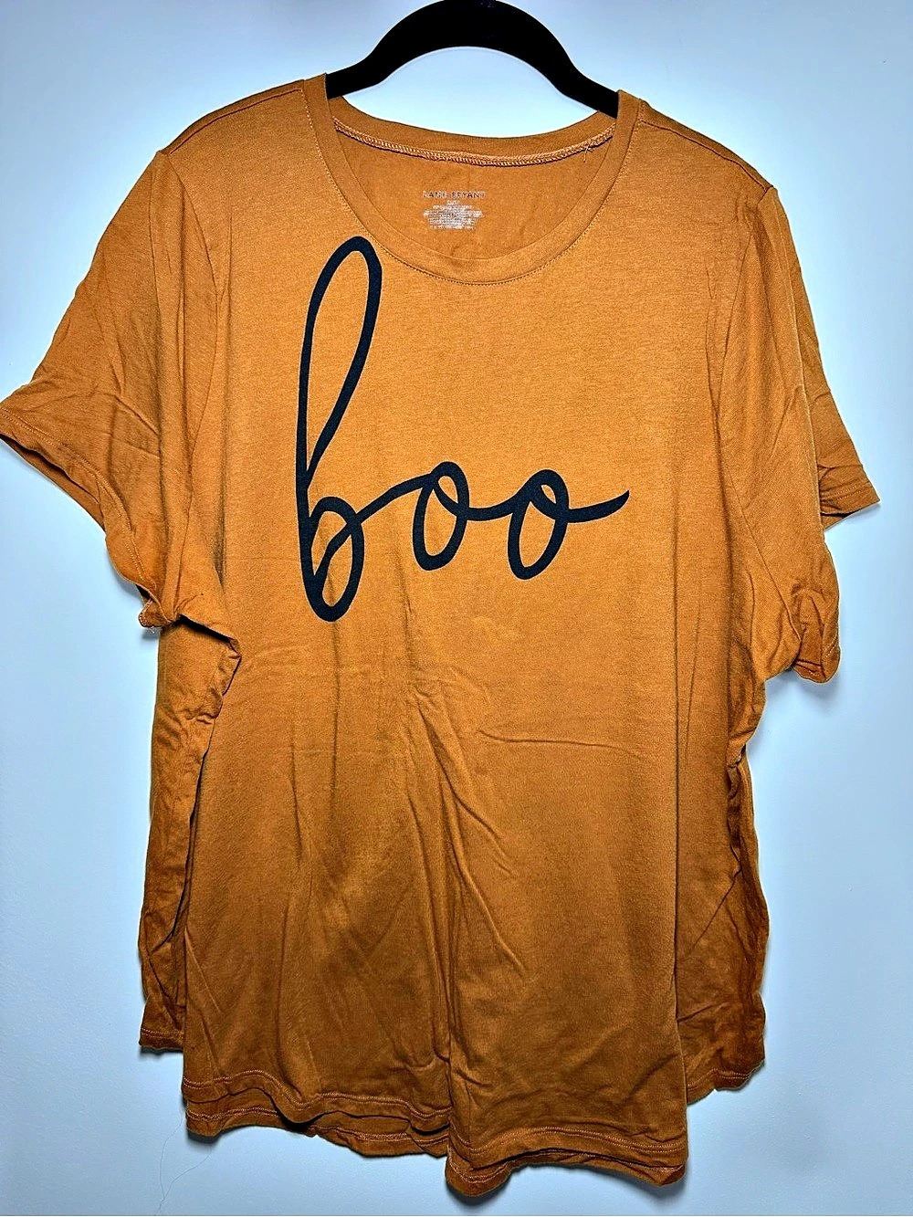 EUC Lane Bryant Halloween / Fall Boo Orange/Pumpkin T-Shirt Size 22/24 3X
